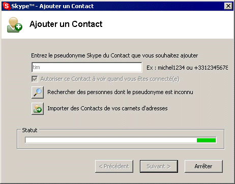 skype : recherche en cours