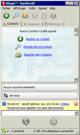 la fenetre de skype