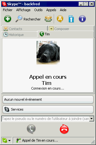 notre premier appel skype
