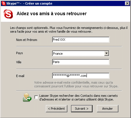 cration d'un compte skype